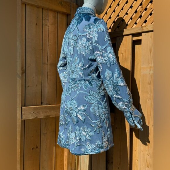 🆕 SIMKHAI 🧿 NWOT Halen Draped Velvet Mini Dress, Celestial Blue - Sz US 6 - Picture 9 of 15